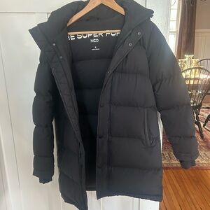 Aritzia Black Super Puff Mid Jacket